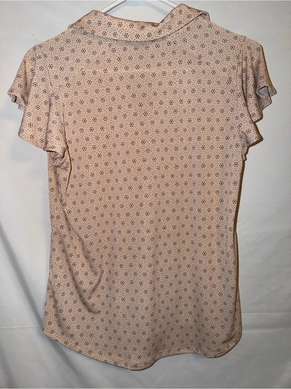 Adrianna Papell Peach Blush Printed Flutter-Sleeve Blouse NWT - Picture 6 of 7